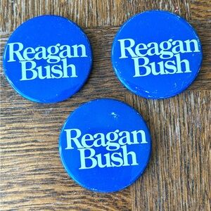 Vintage 1980’s Reagan Bush Buttons - Set of 3